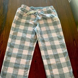 Ladies lounge pants - light pink and grey plaid